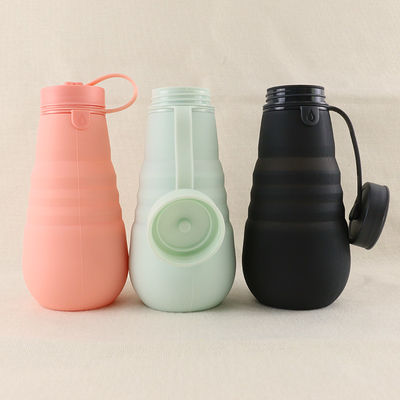 চলমান জন্য OEM ODM সিলিকন জল বোতল নরম ভাঁজযোগ্য 500Ml