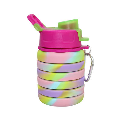 চলমান জন্য OEM ODM সিলিকন জল বোতল নরম ভাঁজযোগ্য 500Ml