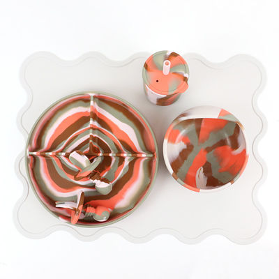 মাল্টি রঙ সিলিকন টেবিলওয়্যার সেট প্লেট জন্য শিশুর Toddler ডিনার সেট শিশুদের সিলিকন খাদ্য সেট