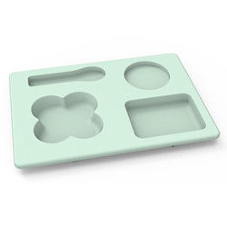 ফুলের আকৃতির সিলিকন বাটি শিশুর দুধ খাওয়ানোর জন্য অটুট সেট