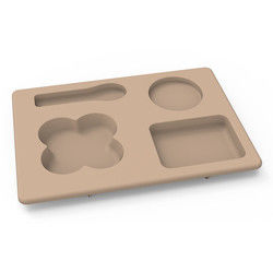 ফুলের আকৃতির সিলিকন বাটি শিশুর দুধ খাওয়ানোর জন্য অটুট সেট