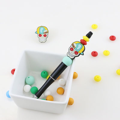 DIY পেন কীচেনের জন্য কাস্টম হ্যালোইন স্কাল কুমড়া সিলিকন ফোকাল বিড