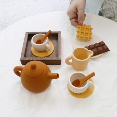 পেইসেন কারখানা নতুন আগমন 17 টুকরা 11pcs সেট বাচ্চাদের দুপুরের চা সিলিকন শিশুর খেলনা চা পাত্র সেট