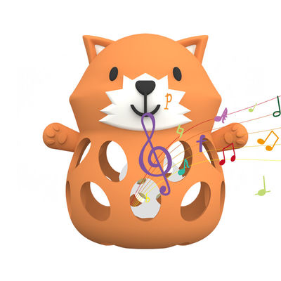 সিলিকন কারখানা কাস্টম 3D fox পশু BPA বিনামূল্যে খাদ্য গ্রেড সিলিকন teething খেলনা শিশুর rattle teethers
