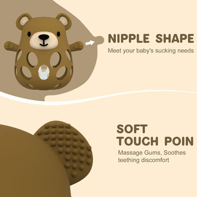 PAISEN Bear Teething Glove Unisex Custom BPA-Free Newborn Gifts Cute Animal Shape Silicone Teething Toys নরম শিশুর দাঁত