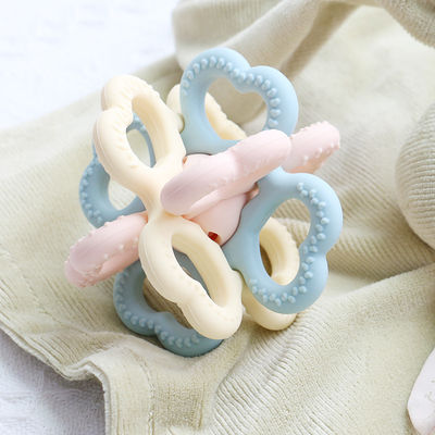 PAISEN BSCI Rattle Baby Teether Ball Toy BPA Free সিলিকন সফট বল 6 মাস বয়সী শিশুর জন্য Teether ধরে রাখা সহজ