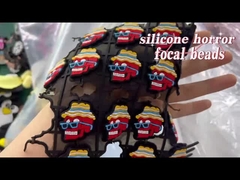 DIY পেন কীচেনের জন্য কাস্টম হ্যালোইন স্কাল কুমড়া সিলিকন ফোকাল বিড